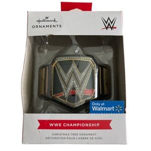 Hallmark Red Box 2022 WWE Championship Belt Walmart Christmas Ornament NEW
